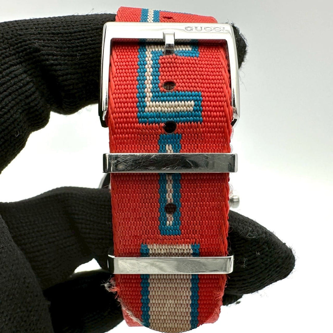GUCCI グッチ 腕時計 Gタイムレス YA1264070/126.4 SS ナイロン クォーツ マルチ レッド系 ブランド