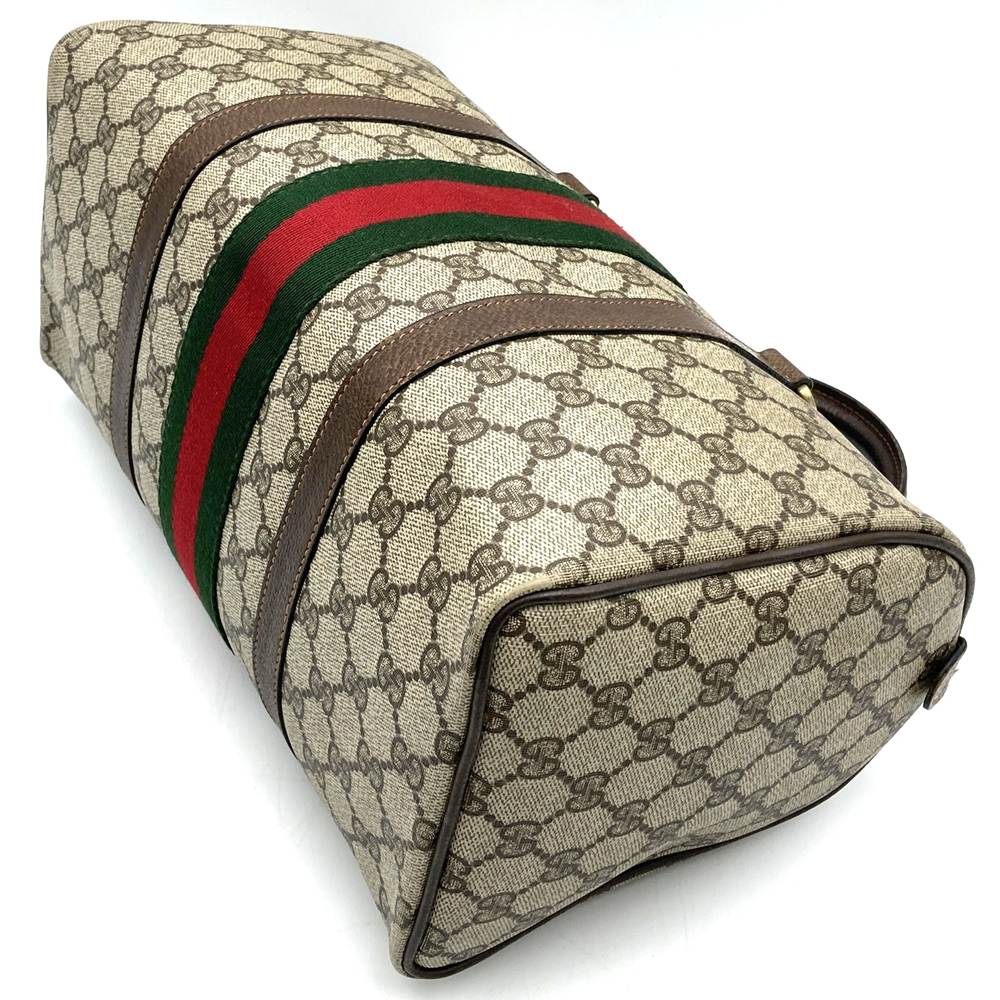GUCCI グッチ 012 3842 33 39 ボストンバッグ GGスプリームキャンバス シェリーライン ブラウン