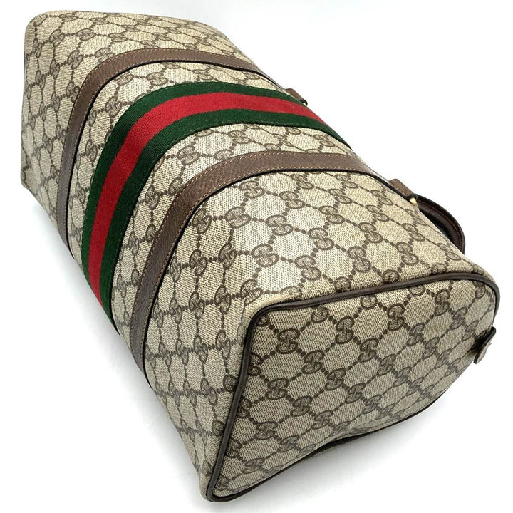 GUCCI グッチ 012 3842 33 39 ボストンバッグ GGスプリームキャンバス シェリーライン ブラウン