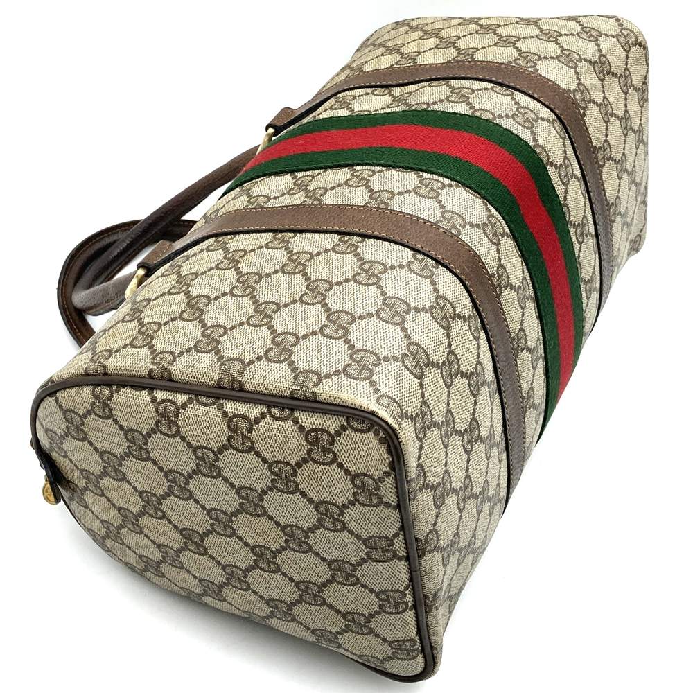 GUCCI グッチ 012 3842 33 39 ボストンバッグ GGスプリームキャンバス シェリーライン ブラウン