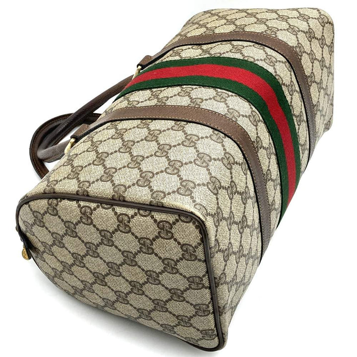 GUCCI グッチ 012 3842 33 39 ボストンバッグ GGスプリームキャンバス シェリーライン ブラウン