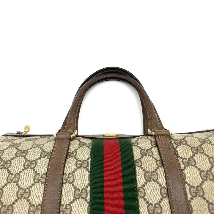 GUCCI グッチ 012 3842 33 39 ボストンバッグ GGスプリームキャンバス シェリーライン ブラウン