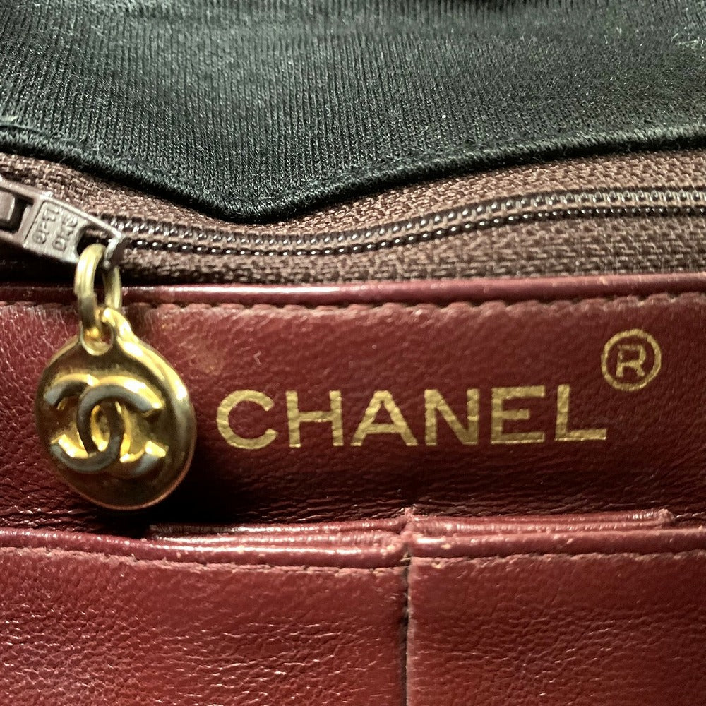 CHANEL シャネル チェーンショルダーバッグ マトラッセ ヴィンテージ コットンジャージ/レザー ブラック 黒 ゴールド金具