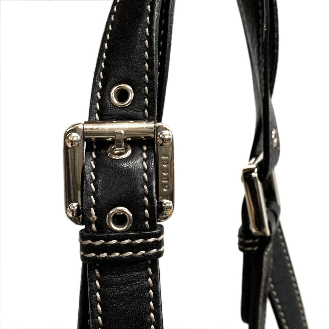 GUCCI グッチ 141432 トートバッグ キャンバス/レザー 生成り ベージュ ブラック