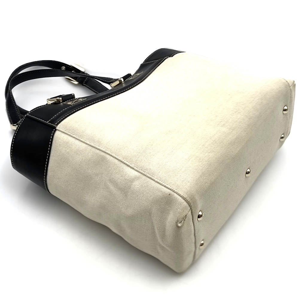 GUCCI グッチ 141432 トートバッグ キャンバス/レザー 生成り ベージュ ブラック