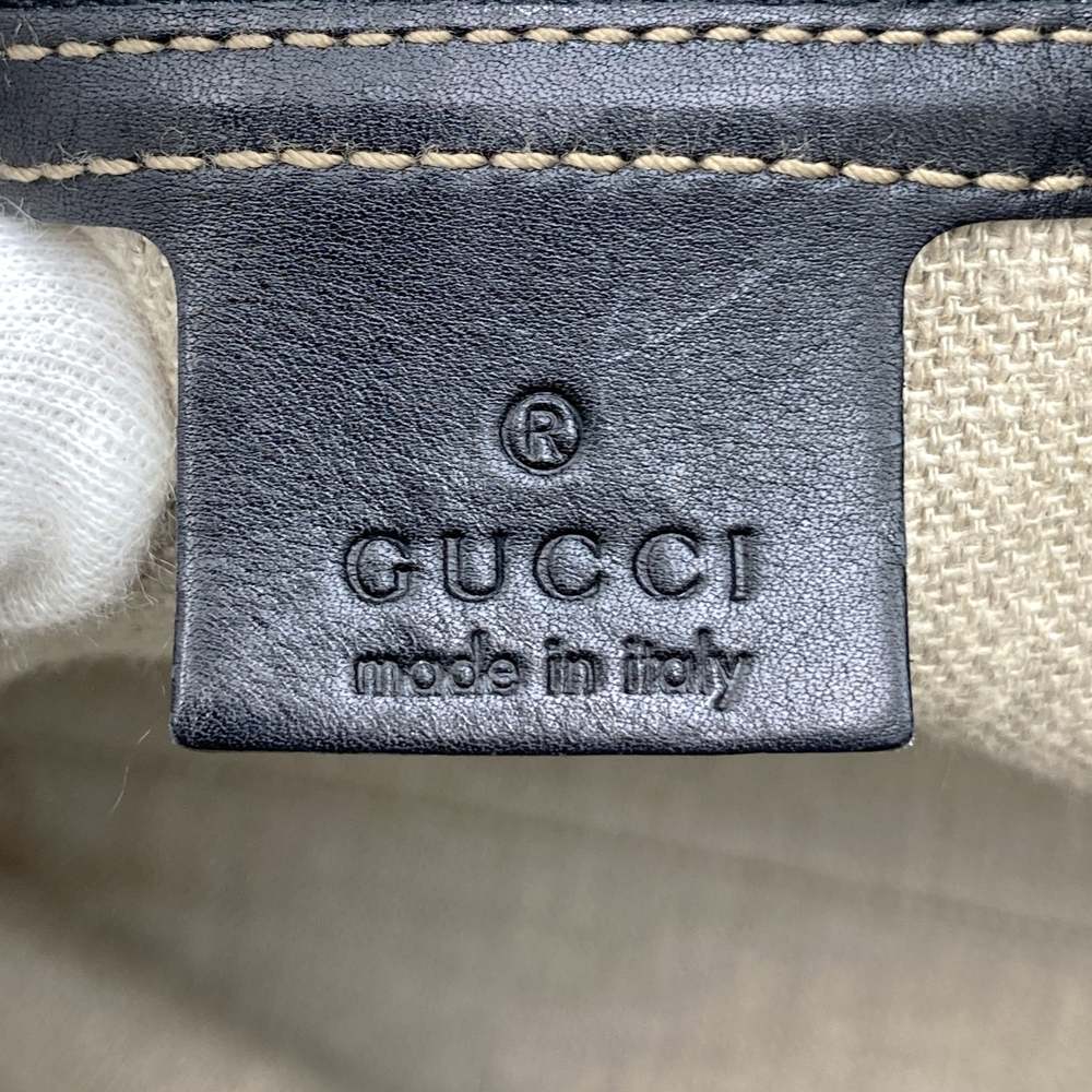 GUCCI グッチ 141432 トートバッグ キャンバス/レザー 生成り ベージュ ブラック