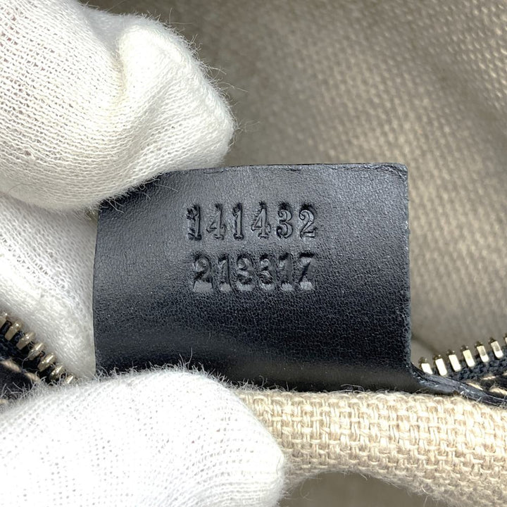 GUCCI グッチ 141432 トートバッグ キャンバス/レザー 生成り ベージュ ブラック