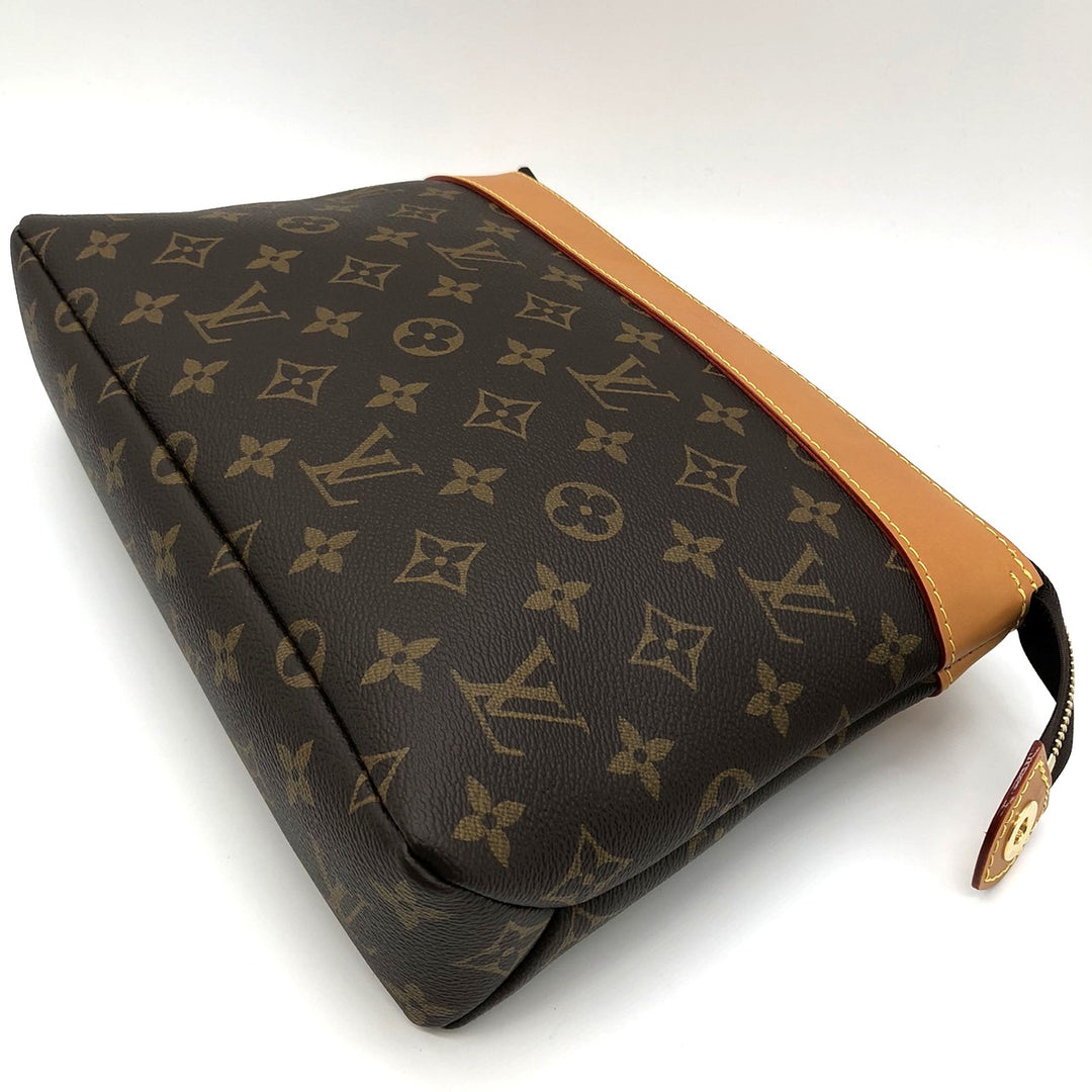 LOUIS VUITTON ルイ・ヴィトン ポシェット・ヴォワヤージュ スープル M14057 クラッチバッグ モノグラムキャンバス/レザー ブラウン 茶