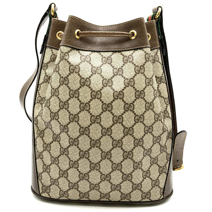 GUCCI グッチ ショルダーバッグ 巾着型 シェリー GGスプリーム レザー オールド ヴィンテージ