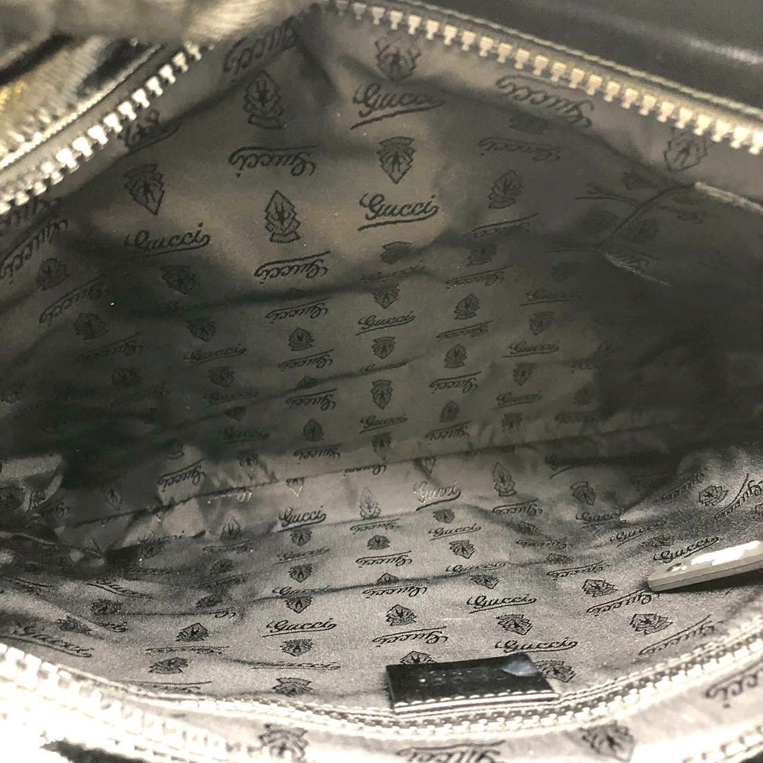 GUCCI グッチ 181093 クレスト ショルダーバッグ エナメル パテント レザー ブラック