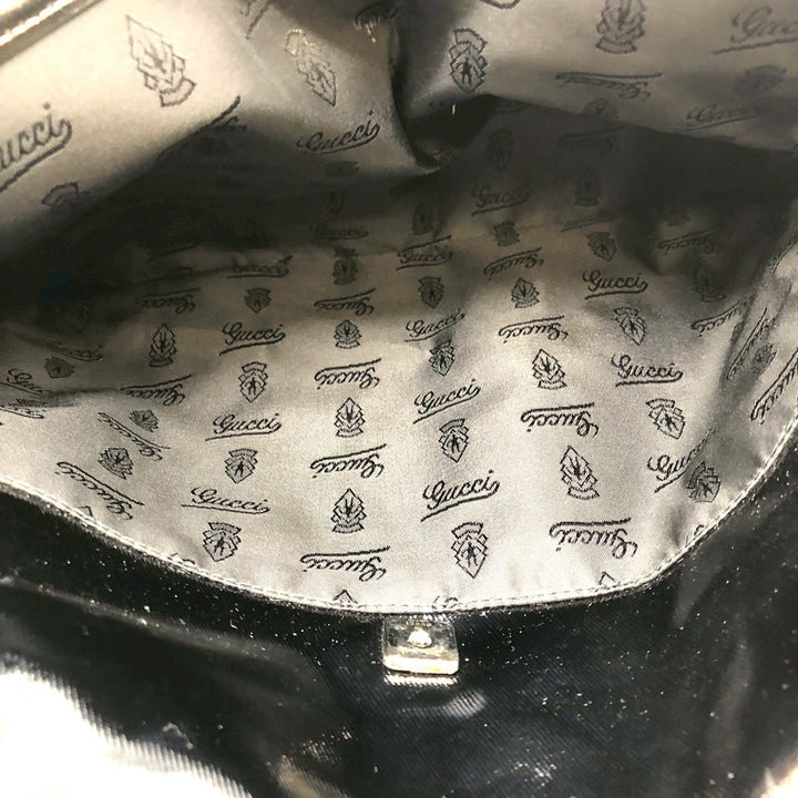 GUCCI グッチ 181093 クレスト ショルダーバッグ エナメル パテント レザー ブラック