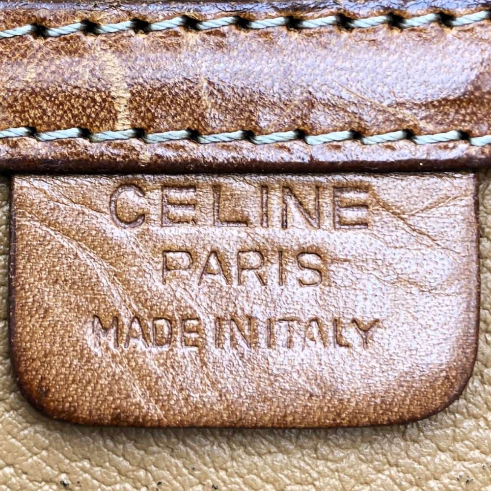 CELINE セリーヌ DM95 ハンドバッグ マカダム PVC レザー ブラウン ヴィンテージ ブランド