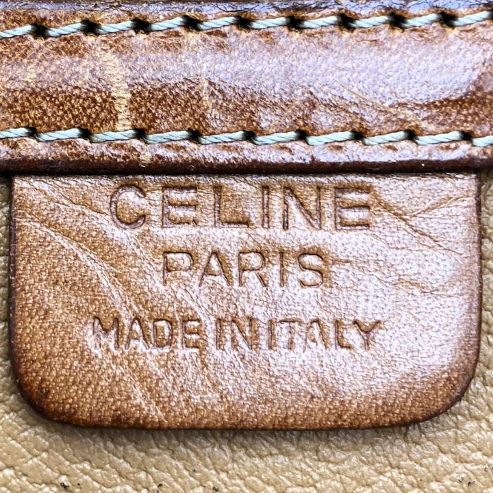 CELINE セリーヌ DM95 ハンドバッグ マカダム PVC レザー ブラウン ヴィンテージ ブランド