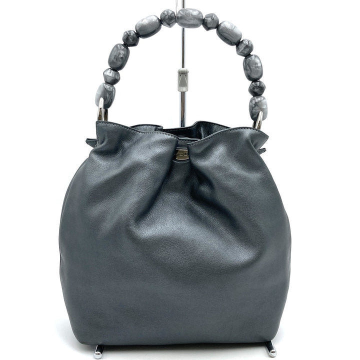 Christian Dior クリスチャンディオール マリスパール ハンドバッグ レザー グレー
