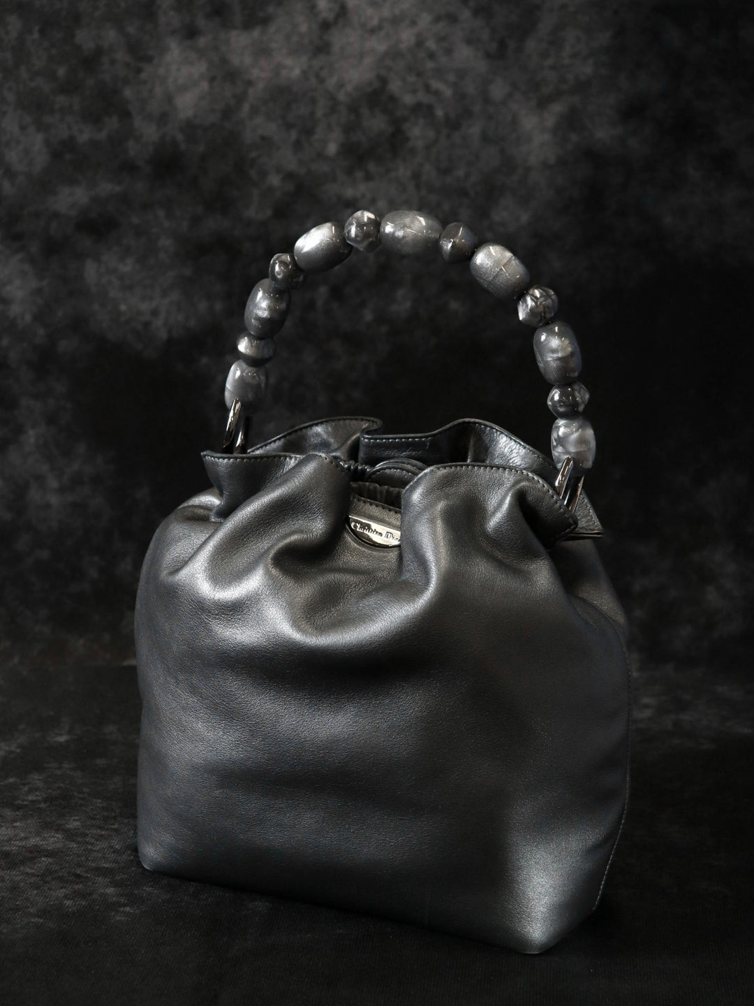 Christian Dior クリスチャンディオール マリスパール ハンドバッグ レザー グレー