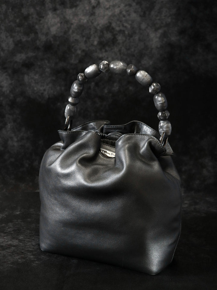 Christian Dior クリスチャンディオール マリスパール ハンドバッグ レザー グレー