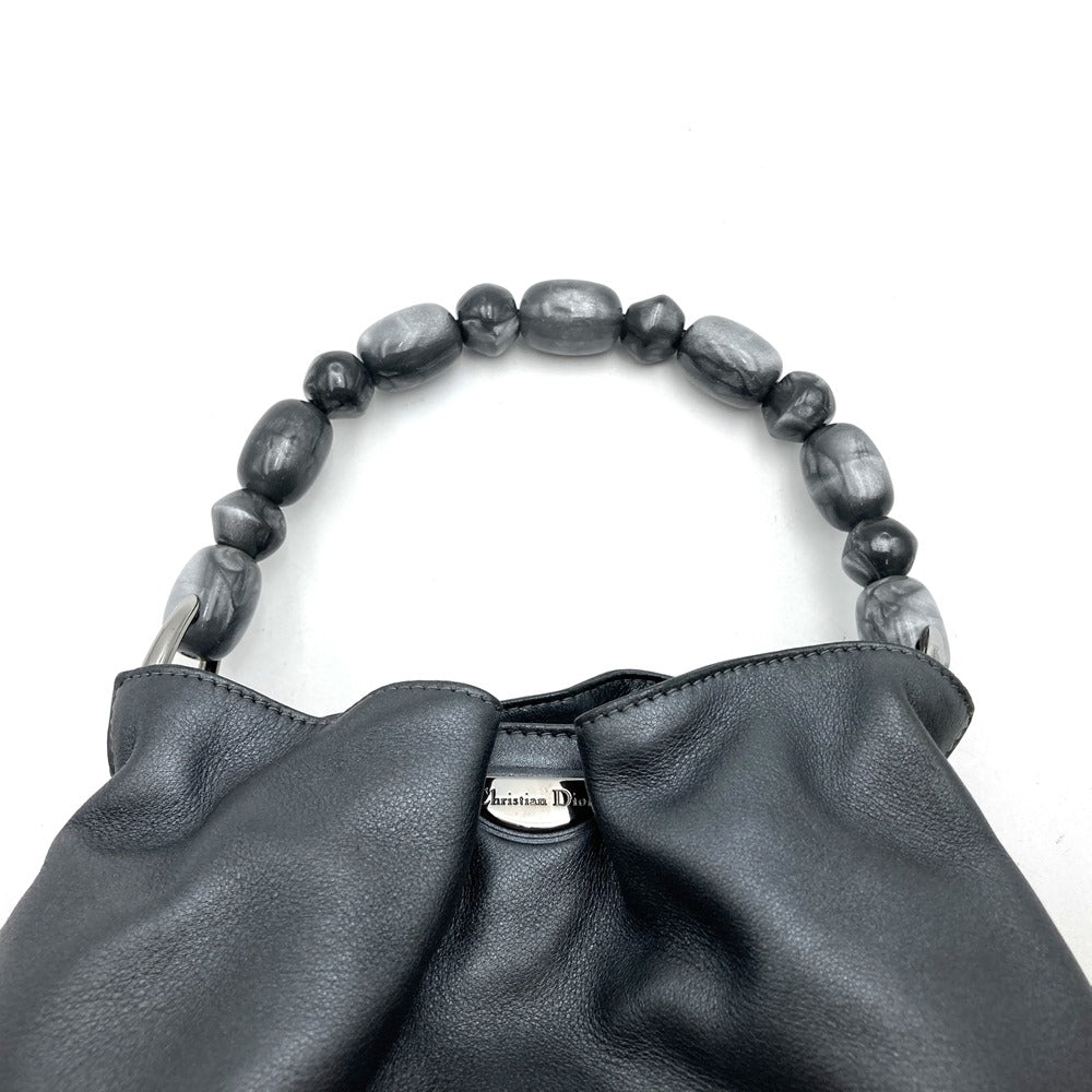 Christian Dior クリスチャンディオール マリスパール ハンドバッグ レザー グレー