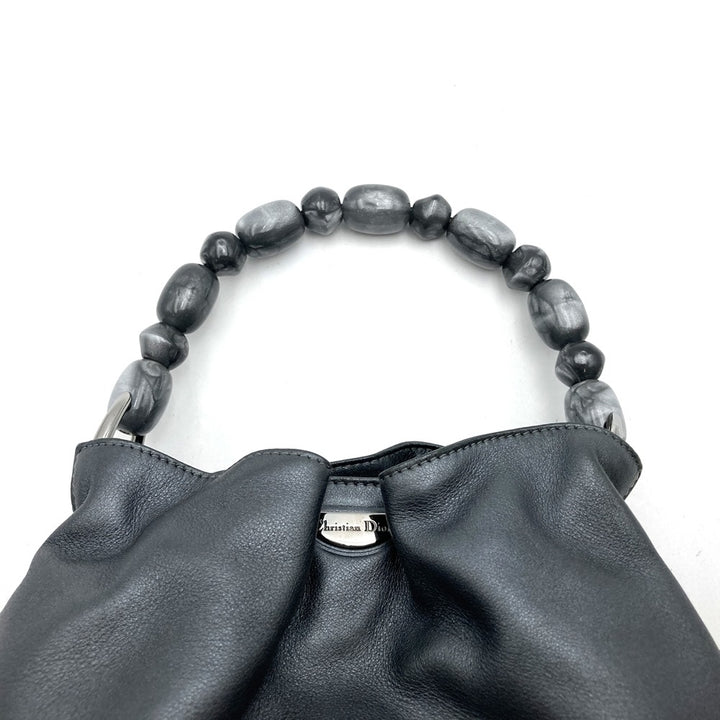 Christian Dior クリスチャンディオール マリスパール ハンドバッグ レザー グレー