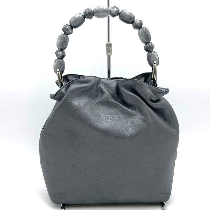 Christian Dior クリスチャンディオール マリスパール ハンドバッグ レザー グレー