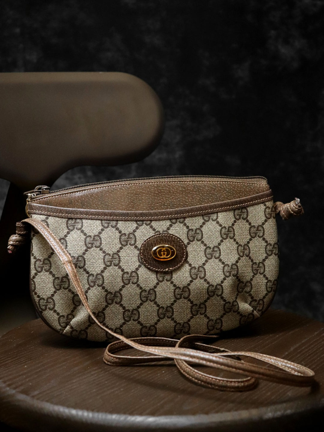 GUCCI グッチ 378 02 020 ショルダーバッグ GGスプリームキャンバス/PVC オールドグッチ ブラウン