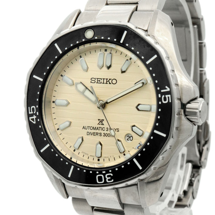 美品 SEIKO セイコー プロスペックス SBDC201/6R55-00J0 腕時計 自動巻き パールベージュ メンズ