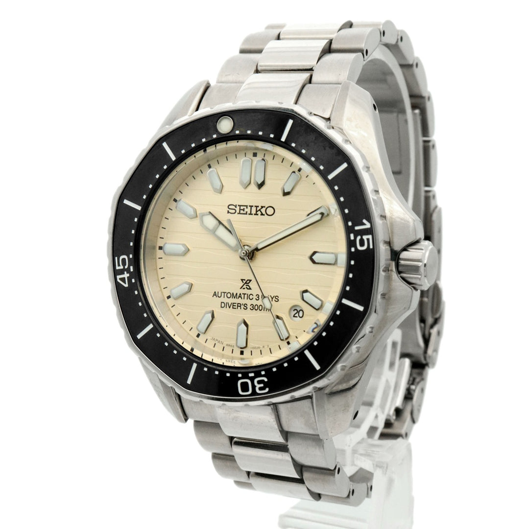 美品 SEIKO セイコー プロスペックス SBDC201/6R55-00J0 腕時計 自動巻き パールベージュ メンズ
