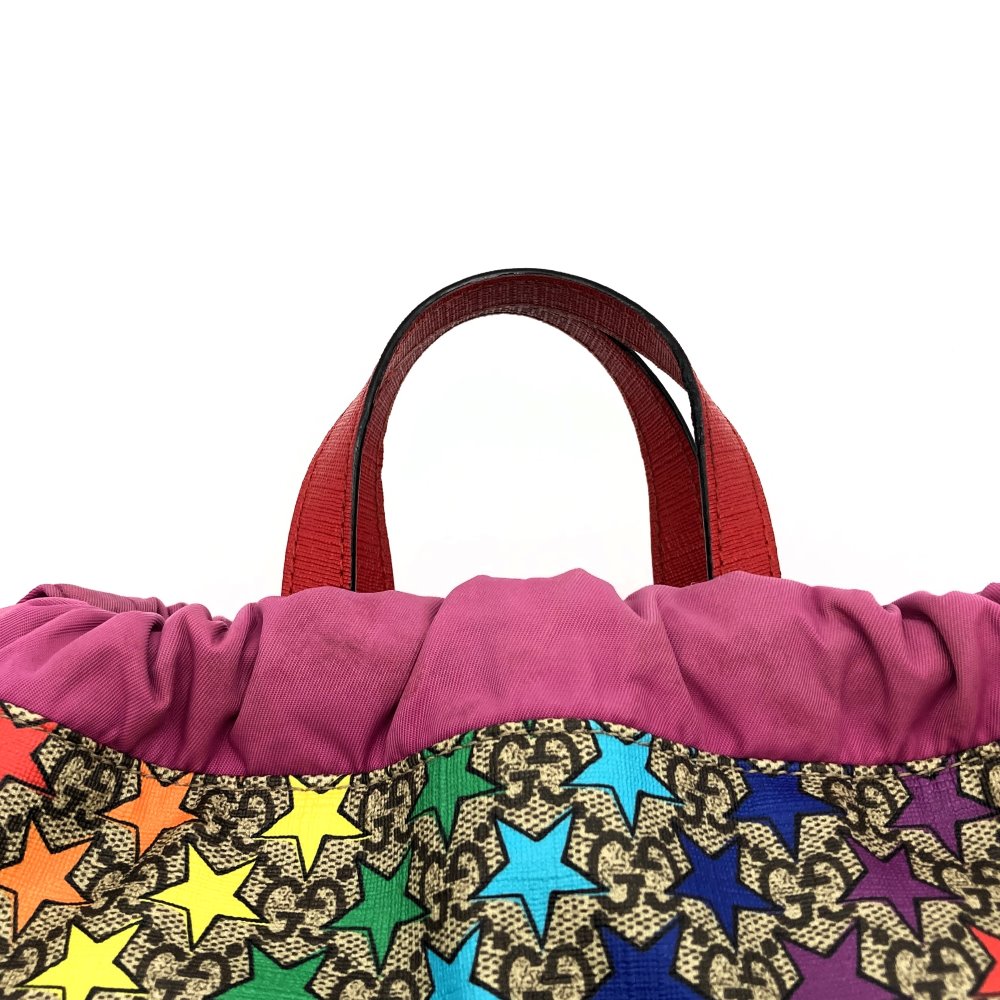 GUCCI グッチ チルドレンズ リュックサック デイパック レインボー スター GGスプリームキャンバス ピンク レッド 550775 キッズ