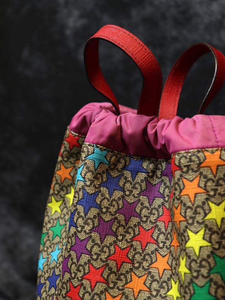 GUCCI グッチ チルドレンズ リュックサック デイパック レインボー スター GGスプリームキャンバス ピンク レッド 550775 キッズ