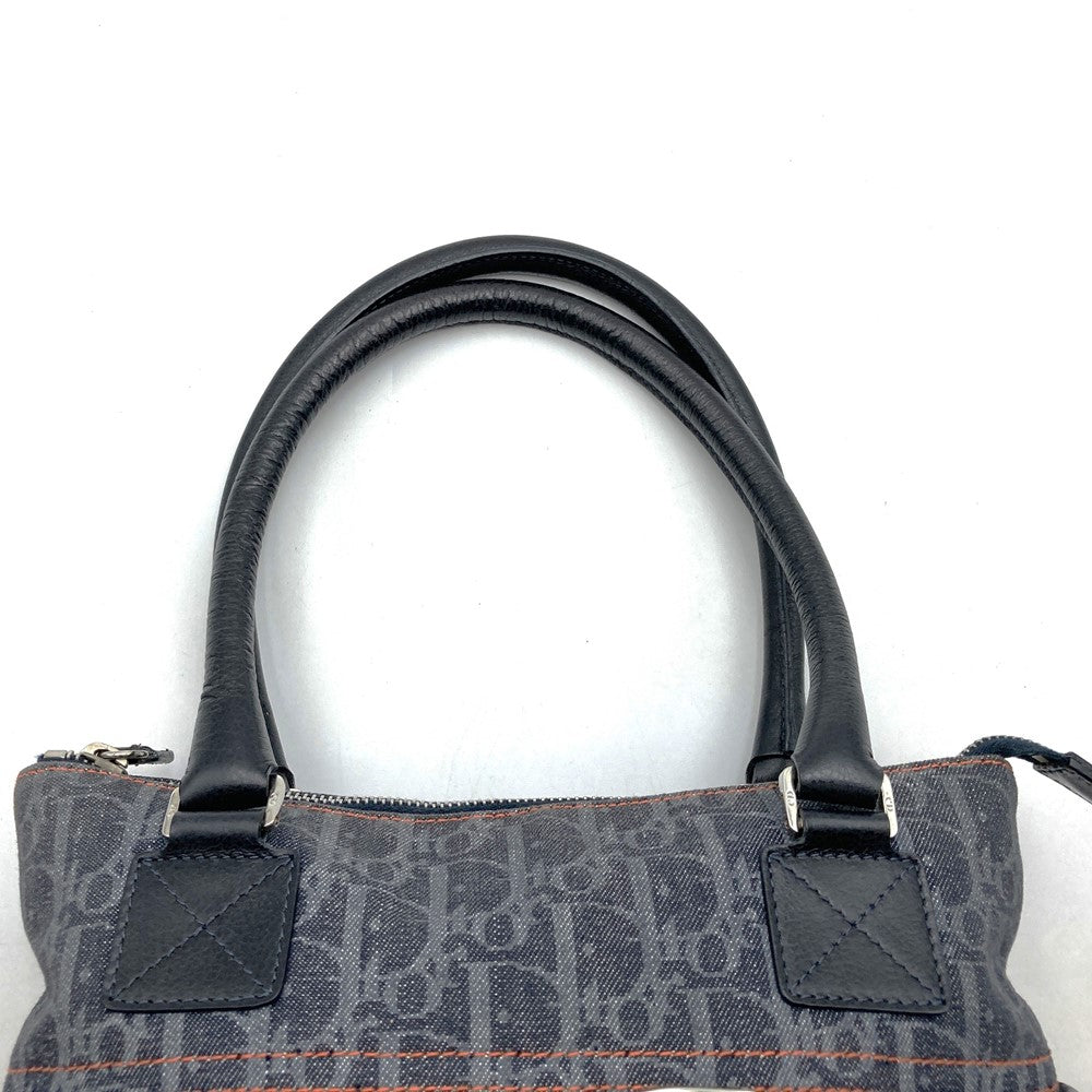 Dior ディオール トートバッグ トロッター フライトライン ネイビー/オレンジ キャンバス レザー
