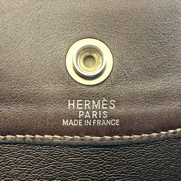HERMES エルメス フールトゥMM ヴィブラート トートバッグ □E刻印 ビジネス A4入る レザー ブラウン ブルー