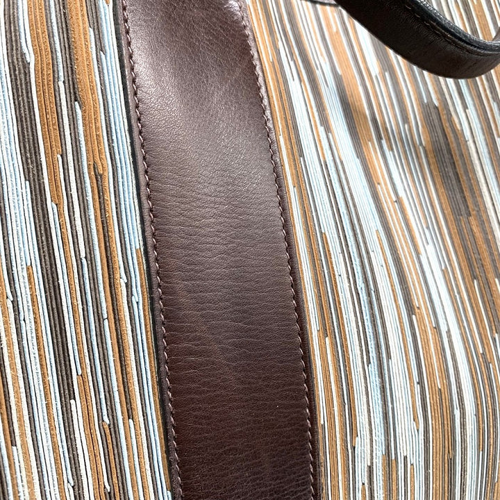 HERMES エルメス フールトゥMM ヴィブラート トートバッグ □E刻印 ビジネス A4入る レザー ブラウン ブルー