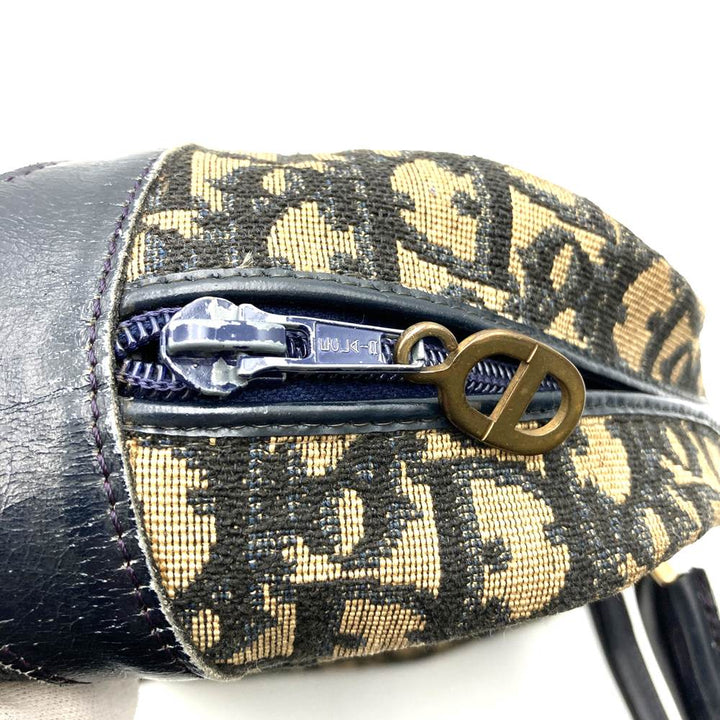 Dior ディオール トロッター ヴィンテージ ハンドバッグ ボストン ネイビー 紺 キャンバス