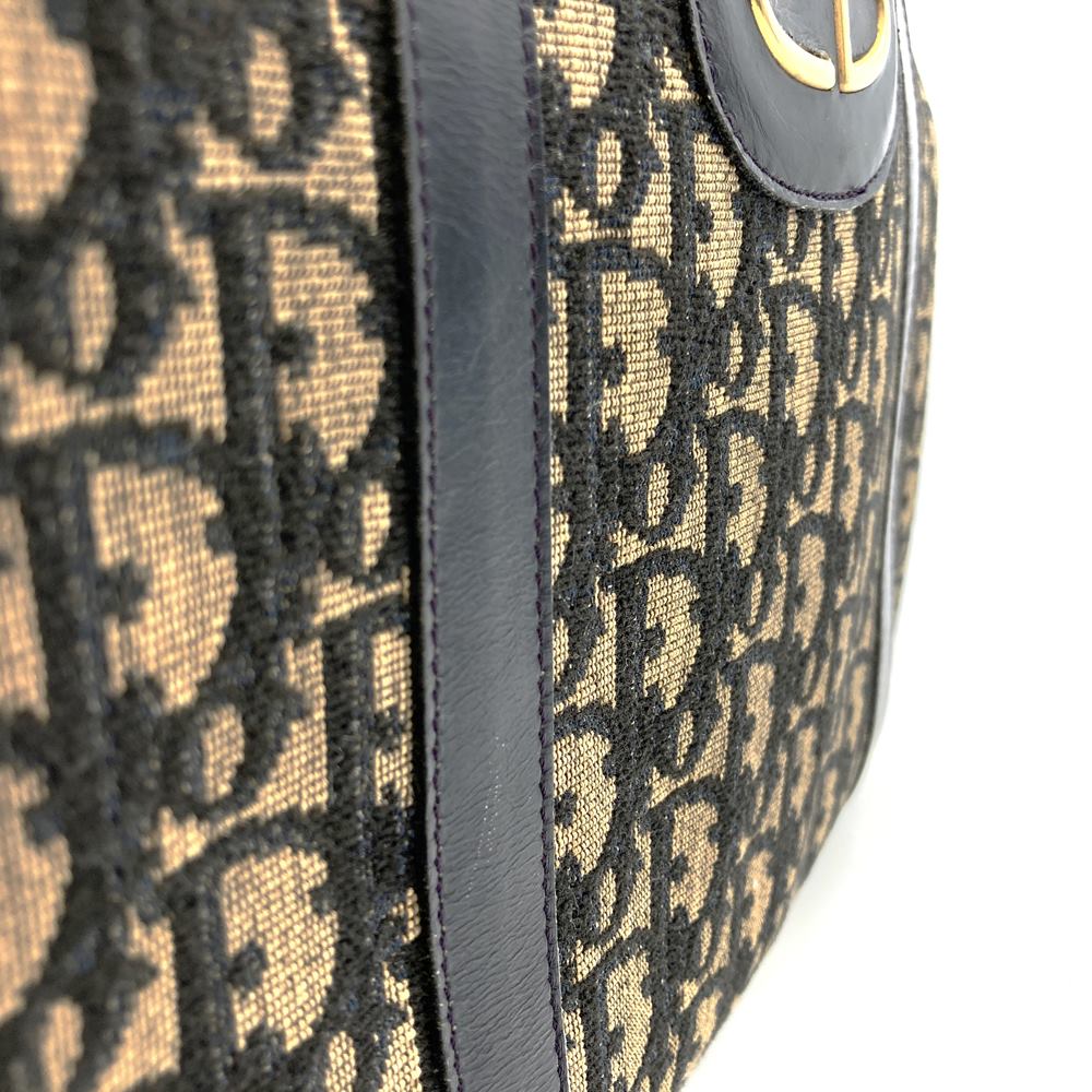 Dior ディオール トロッター ヴィンテージ ハンドバッグ ボストン ネイビー 紺 キャンバス