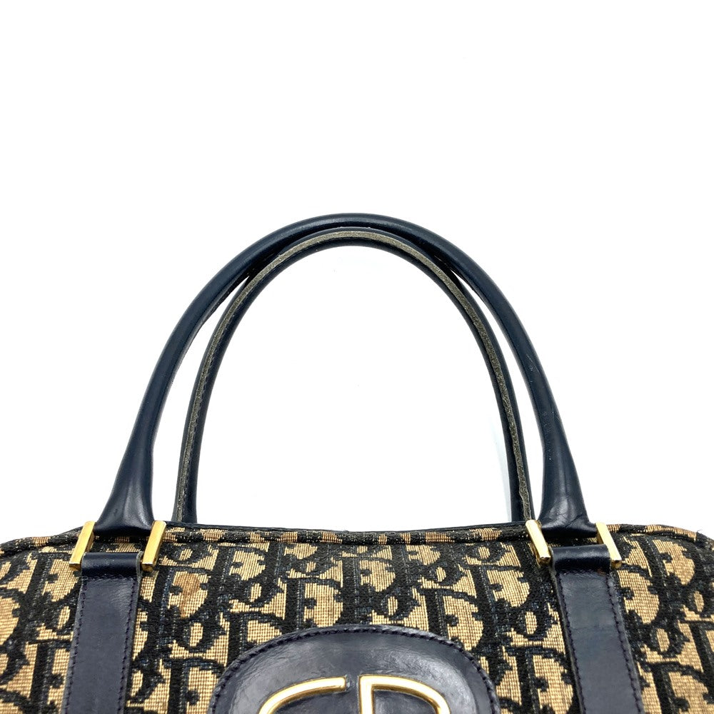 Dior ディオール トロッター ヴィンテージ ハンドバッグ ボストン ネイビー 紺 キャンバス