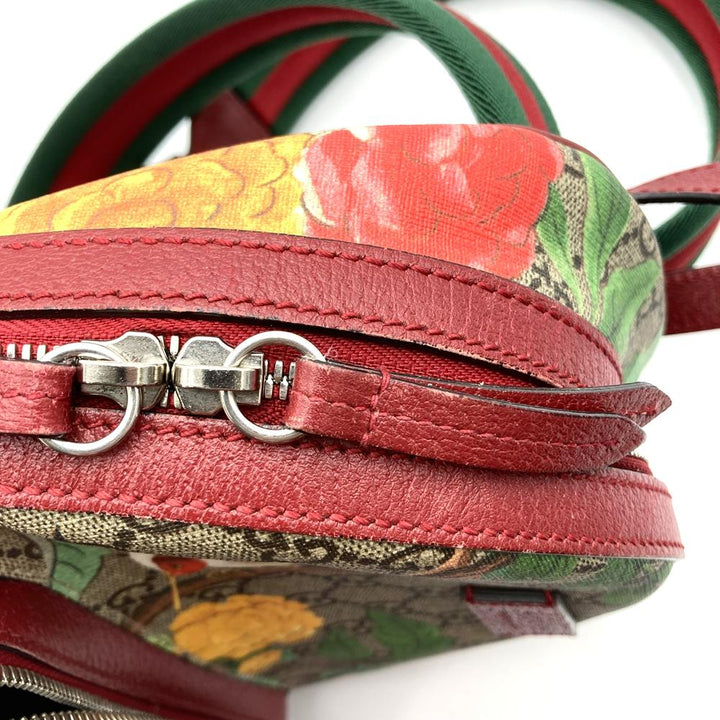 GUCCI グッチ 2016春夏ティアン 427042 リュック・デイパック 鳥花 マルチカラー グリーン/イエロー/レッド GGスプリームキャンバス/レザー