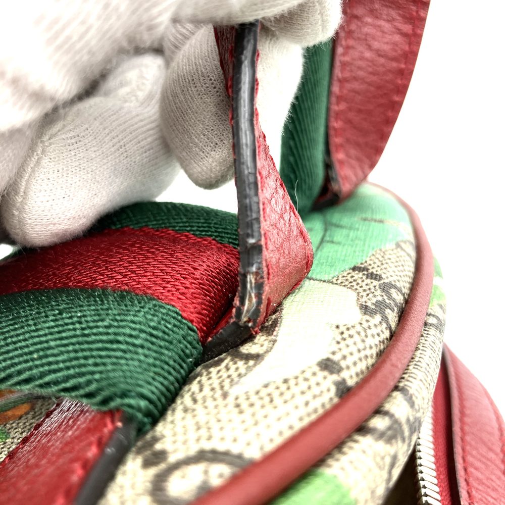 GUCCI グッチ 2016春夏ティアン 427042 リュック・デイパック 鳥花 マルチカラー グリーン/イエロー/レッド GGスプリームキャンバス/レザー