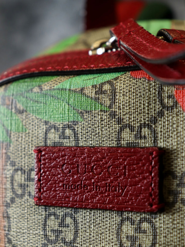 GUCCI グッチ 2016春夏ティアン 427042 リュック・デイパック 鳥花 マルチカラー グリーン/イエロー/レッド GGスプリームキャンバス/レザー