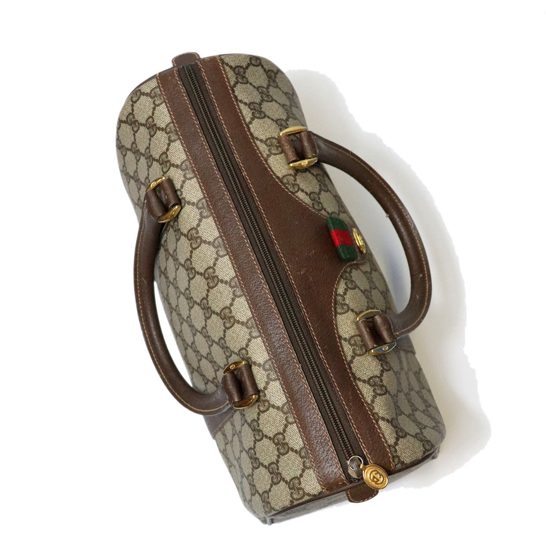 GUCCI グッチ ボストンバッグ ハンドバッグ ブラウン GGスプリーム シェリー オールドグッチ ヴィンテージ