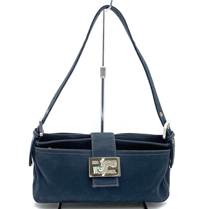 FENDI フェンディ 26772 ショルダーバッグ ハンドバッグ マンマ デニム マーブル キャンバス ネイビー