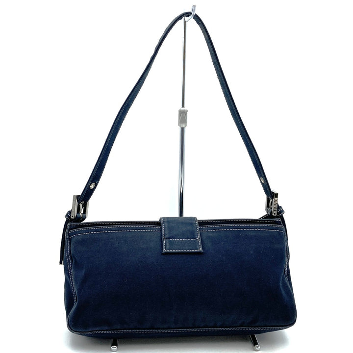 FENDI フェンディ 26772 ショルダーバッグ ハンドバッグ マンマ デニム マーブル キャンバス ネイビー