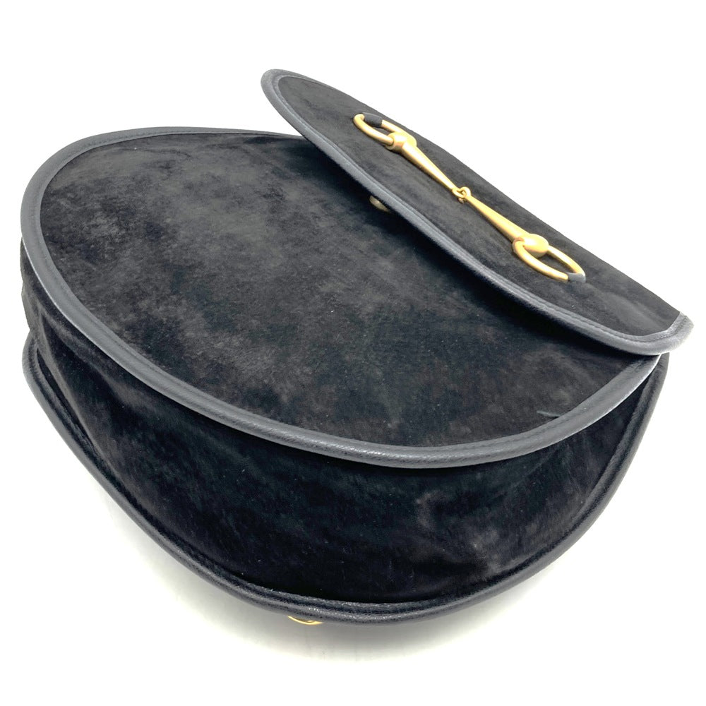 GUCCI グッチ 003 2113 0034 ホースビット ボディバッグ ショルダーバッグ スウェード レザー ブラック ヴィンテージ