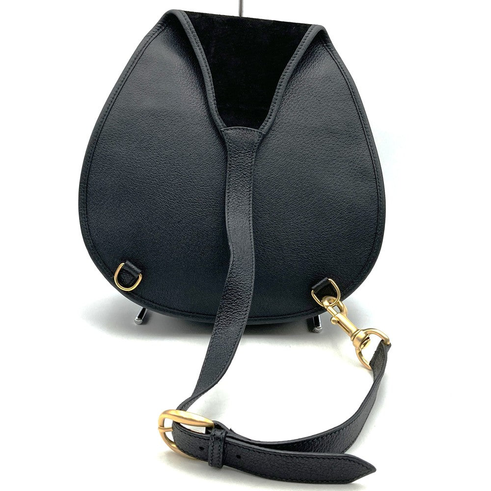 GUCCI グッチ 003 2113 0034 ホースビット ボディバッグ ショルダーバッグ スウェード レザー ブラック ヴィンテージ