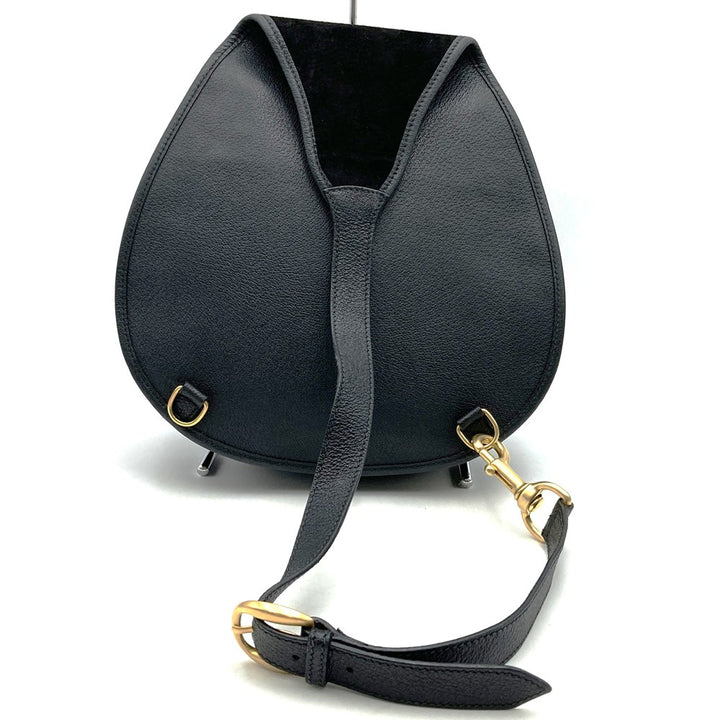 GUCCI グッチ 003 2113 0034 ホースビット ボディバッグ ショルダーバッグ スウェード レザー ブラック ヴィンテージ