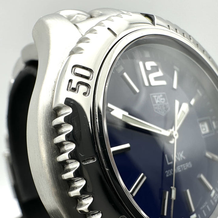 磨き済 TAG HEUER タグホイヤー リンク デイト WT1113-0 余りコマあり 腕時計 クォーツ SS ブルー