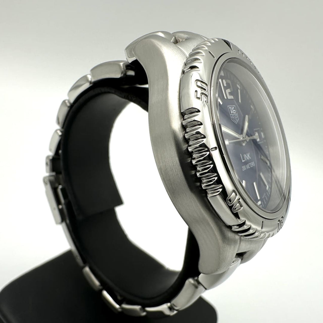 磨き済 TAG HEUER タグホイヤー リンク デイト WT1113-0 余りコマあり 腕時計 クォーツ SS ブルー
