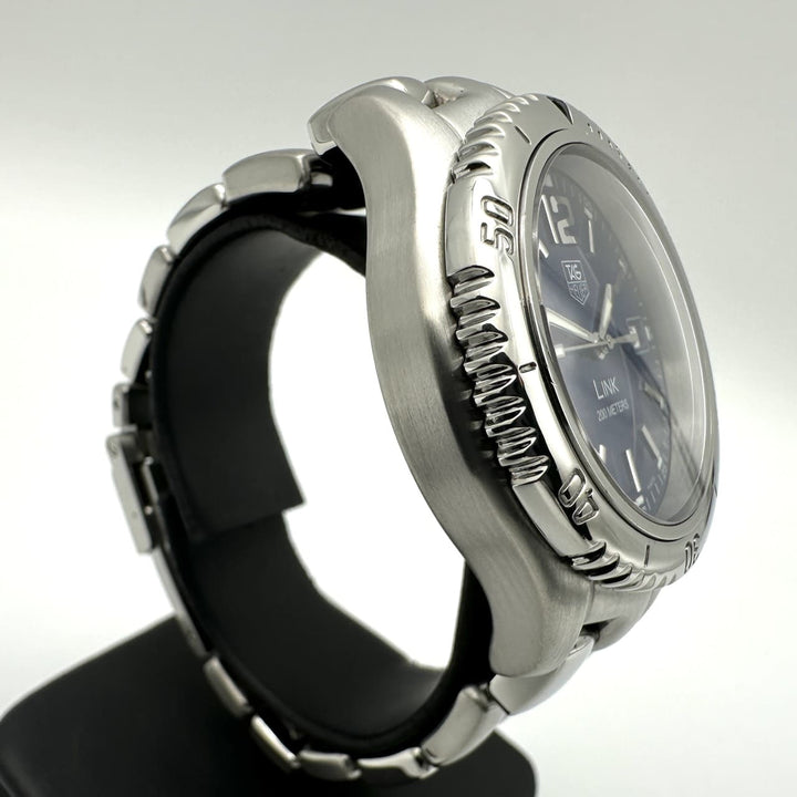 磨き済 TAG HEUER タグホイヤー リンク デイト WT1113-0 余りコマあり 腕時計 クォーツ SS ブルー