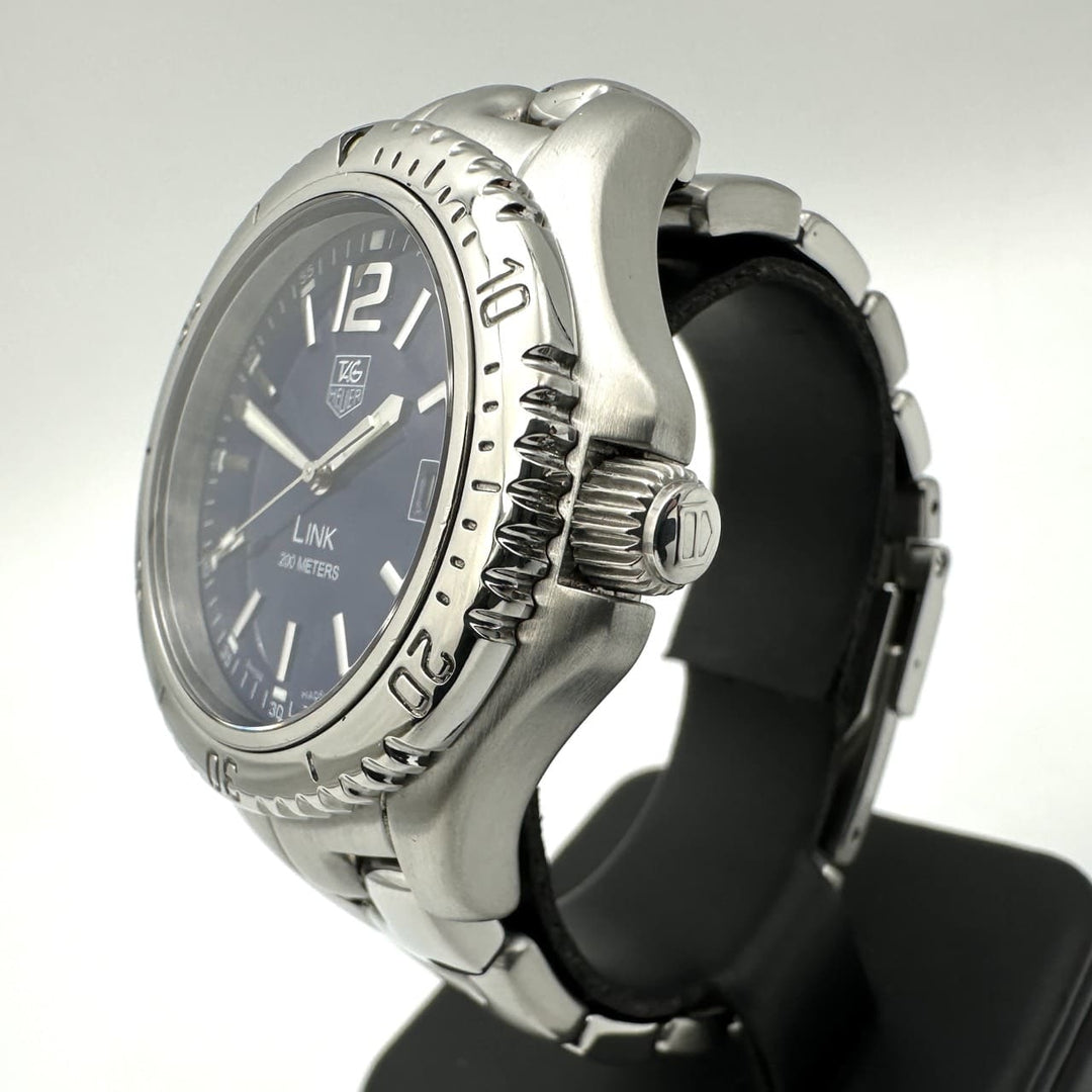 磨き済 TAG HEUER タグホイヤー リンク デイト WT1113-0 余りコマあり 腕時計 クォーツ SS ブルー