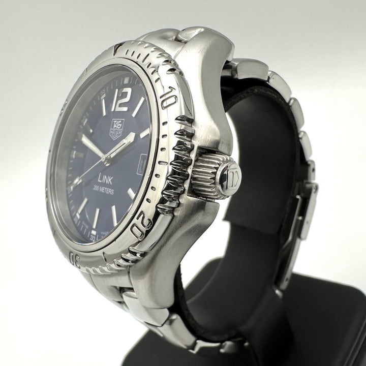 磨き済 TAG HEUER タグホイヤー リンク デイト WT1113-0 余りコマあり 腕時計 クォーツ SS ブルー