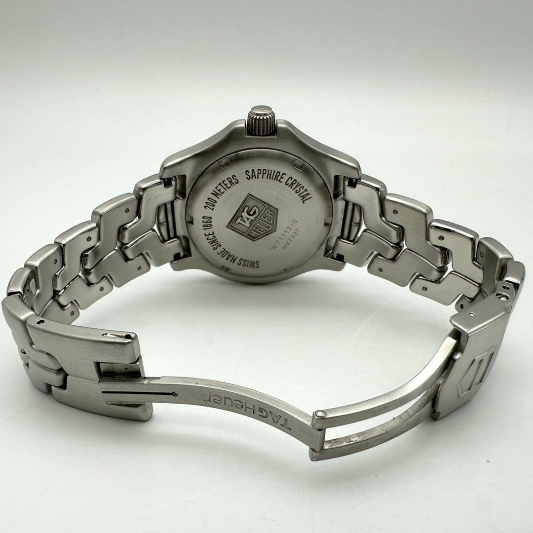 磨き済 TAG HEUER タグホイヤー リンク デイト WT1113-0 余りコマあり 腕時計 クォーツ SS ブルー