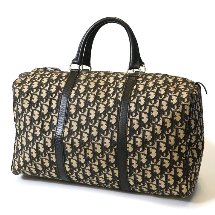 Dior ディオール トロッター ボストンバッグ 幅約40cm キャンバス/レザー ネイビー